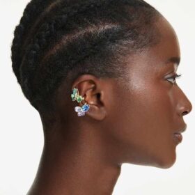 Asymetryczne kolczyki typu ear cuff marki Gema, mieszane szlify, wielokolorowe, pozłacane Asymetryczne kolczyki typu ear cuff marki Gema, mieszane szlify, wielokolorowe, pozłacane