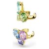 Asymetryczne kolczyki typu ear cuff marki Gema, mieszane szlify, wielokolorowe, pozłacane