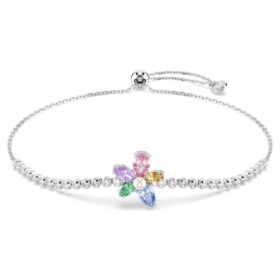 Bransoletka Ariana Grande X Swarovski z różnymi szlifami, motywem kwiatowym, wielokolorowa, pokryta rodem Bransoletka Ariana Grande X Swarovski z różnymi szlifami, motywem kwiatowym, wielokolorowa, pokryta rodem