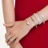 Bransoletka Ariana Grande X Swarovski z różnymi szlifami, serca, biała, pokryta rodem
