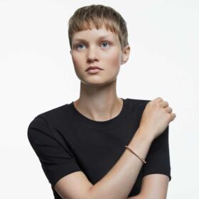 Bransoletka „Hyperbola” – biała, pokryta powłoką w odcieniu różowego złota Bransoletka „Hyperbola” – biała, pokryta powłoką w odcieniu różowego złota