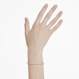 Bransoletka Hyperbola z okrągłymi kryształami, biała, wykończenie z mieszanych metali Bransoletka Hyperbola z okrągłymi kryształami, biała, wykończenie z mieszanych metali