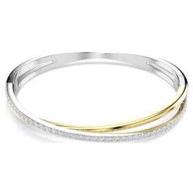 Bransoletka Hyperbola z okrągłymi kryształami, biała, wykończenie z mieszanych metali Bransoletka Hyperbola z okrągłymi kryształami, biała, wykończenie z mieszanych metali