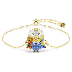Bransoletka Minionki Bob z pavé, wielokolorowa, w kolorze złotym