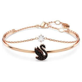 Bransoletka „Swan”, czarna, pokryta powłoką w odcieniu różowego złota Bransoletka „Swan”, czarna, pokryta powłoką w odcieniu różowego złota