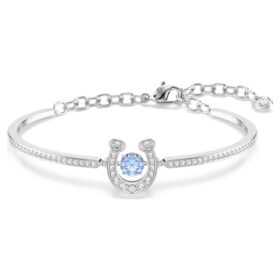 Bransoletka Symbolica z okrągłymi kryształkami, pavé, podkowa, niebieska, pokryta rodem Bransoletka Symbolica z okrągłymi kryształkami, pavé, podkowa, niebieska, pokryta rodem
