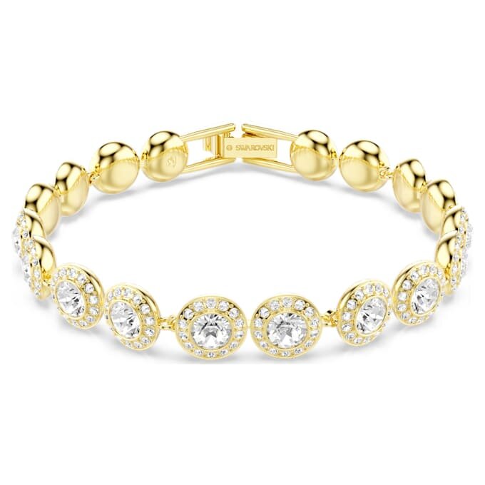 Bransoletka Una Angelic – okrągły szlif, pavé, średnia, biała, pozłacana Bransoletka Una Angelic – okrągły szlif, pavé, średnia, biała, pozłacana