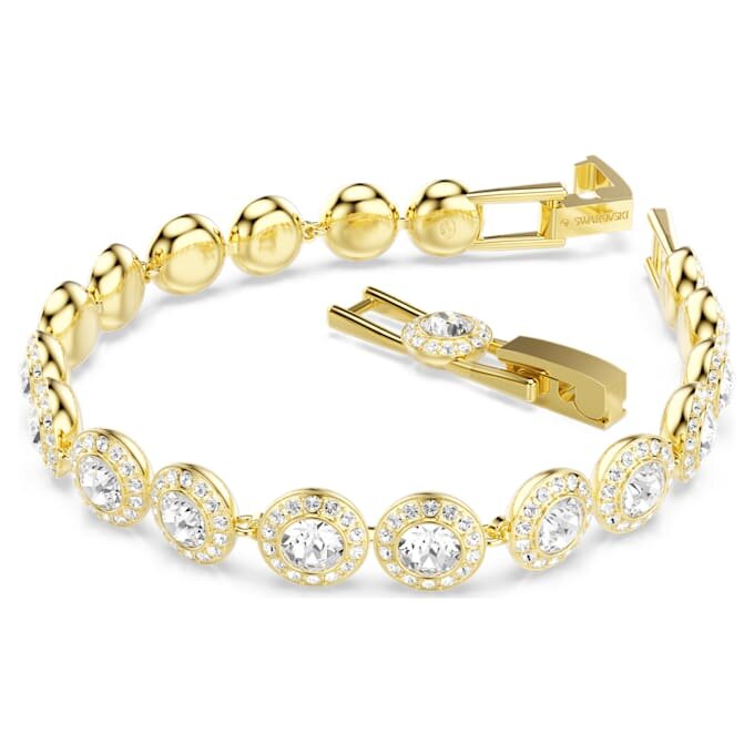 Bransoletka Una Angelic – okrągły szlif, pavé, średnia, biała, pozłacana Bransoletka Una Angelic – okrągły szlif, pavé, średnia, biała, pozłacana