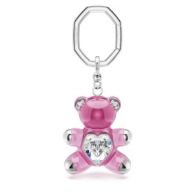 Breloczek Teddy Bear, różowy, pokryty rodem