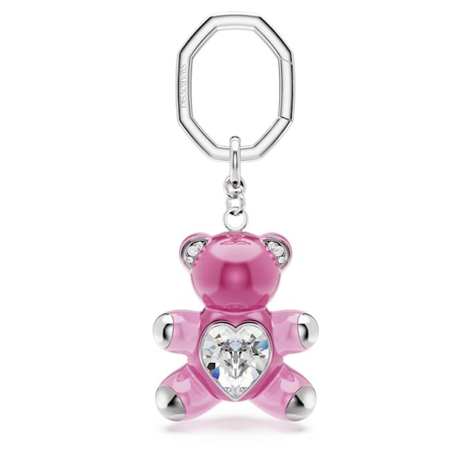 Breloczek Teddy Bear, różowy, pokryty rodem Breloczek Teddy Bear, różowy, pokryty rodem