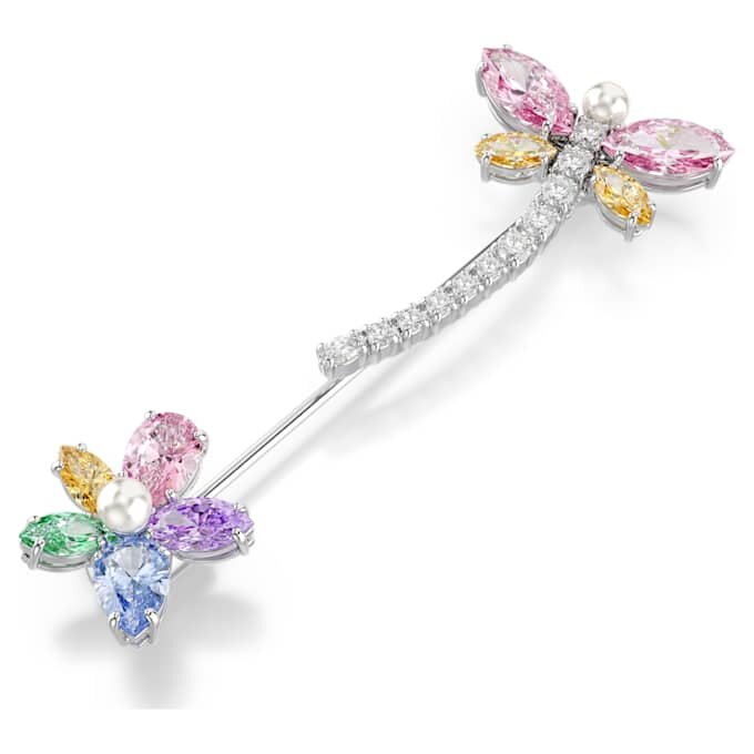 Broszka Ariana Grande x Swarovski z różnymi szlifami, motyw ważki, wielobarwna, pokryta rodem Broszka Ariana Grande x Swarovski z różnymi szlifami, motyw ważki, wielobarwna, pokryta rodem