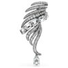 Broszka z kolekcji Vienna „Feather”, biała, pokryta rutenem Broszka z kolekcji Vienna „Feather”, biała, pokryta rutenem