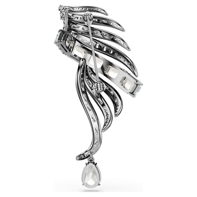 Broszka z kolekcji Vienna „Feather”, biała, pokryta rutenem Broszka z kolekcji Vienna „Feather”, biała, pokryta rutenem
