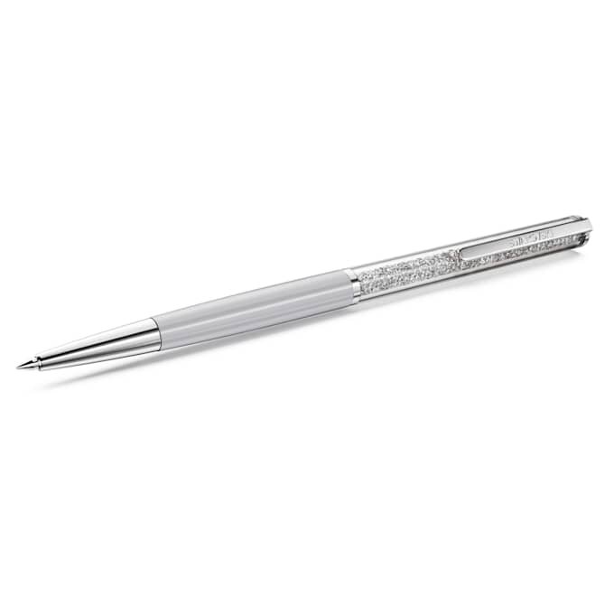 Crystalline Ballpoint Pen, Gray, Lacquered in Gray, Chrome Plated Crystalline Ballpoint Pen, Gray, Lacquered in Gray, Chrome Plated