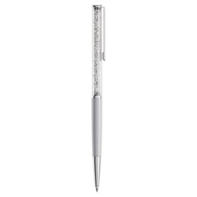 Crystalline Ballpoint Pen, Gray, Lacquered in Gray, Chrome Plated