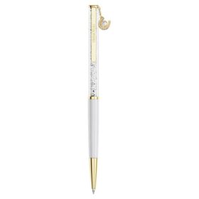 Crystalline Ballpoint Pen Horse Shoe, biały, lakierowany na biało, pozłacany