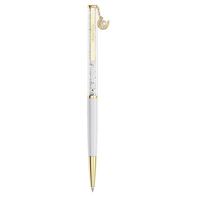 Crystalline Ballpoint Pen Horse Shoe, biały, lakierowany na biało, pozłacany Crystalline Ballpoint Pen Horse Shoe, biały, lakierowany na biało, pozłacany