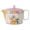 Czajniczek Idyllia z porcelany, motyw kryształowy, ptak, wielobarwny Czajniczek Idyllia z porcelany, motyw kryształowy, ptak, wielobarwny