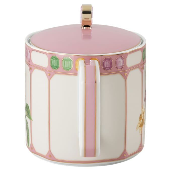 Czajniczek Idyllia z porcelany, motyw kryształowy, ptak, wielobarwny Czajniczek Idyllia z porcelany, motyw kryształowy, ptak, wielobarwny