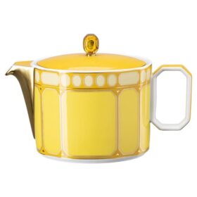 Czajniczek Signum z porcelany, mały, żółty