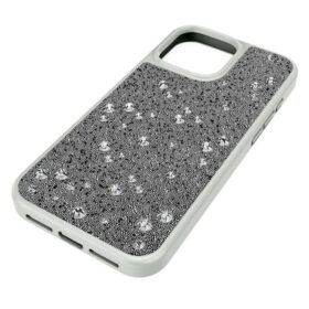 Eleganckie etui na smartfon z wzorem w kropki, iPhone® 16 Pro Max, w odcieniu srebra
