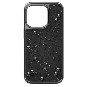 Etui na smartfon High z płaskimi kryształkami z tyłu, iPhone® 15 Pro, czarne