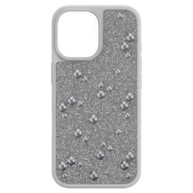 Etui na smartfon High z płaskimi kryształkami z tyłu, iPhone® 17, srebrny odcień