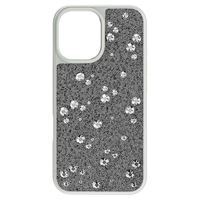 Etui na smartfon High z wzorem w rozrzucone kryształki, iPhone® 16, srebrny odcień Etui na smartfon High z wzorem w rozrzucone kryształki, iPhone® 16, srebrny odcień