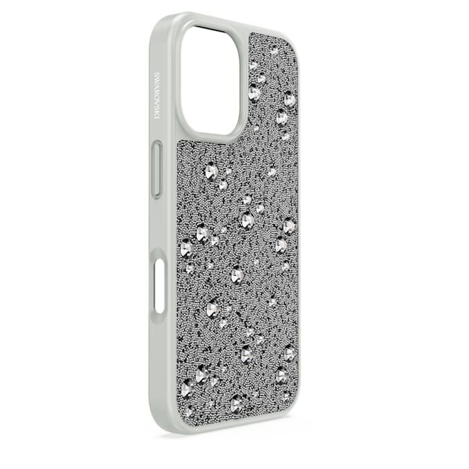 Etui na smartfon High z wzorem w rozrzucone kryształki, iPhone® 16, srebrny odcień Etui na smartfon High z wzorem w rozrzucone kryształki, iPhone® 16, srebrny odcień