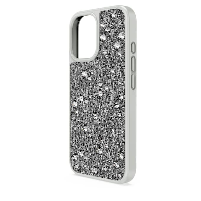 Etui na smartfon High z wzorem w rozrzucone kryształki, iPhone® 16, srebrny odcień Etui na smartfon High z wzorem w rozrzucone kryształki, iPhone® 16, srebrny odcień