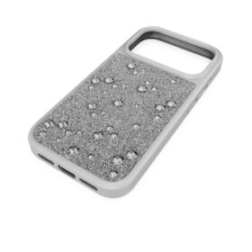 Etui na smartfon z płaskimi kryształkami z tyłu, iPhone® 17 Pro, srebrny odcień