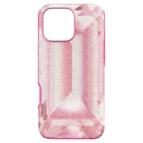 Etui na smartfon z wysokim profilem i motywem kryształowym, iPhone® 16 Pro Max, różowe