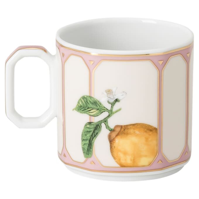 Filiżanka do espresso Idyllia ze spodkiem, porcelana, motyw kryształowy, cytrynowy, wielobarwny Filiżanka do espresso Idyllia ze spodkiem, porcelana, motyw kryształowy, cytrynowy, wielobarwny