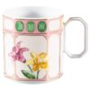 Filiżanka do kawy z spodkiem „Idyllia” – porcelana, motyw kryształowy, kwiaty, wielokolorowa Filiżanka do kawy z spodkiem „Idyllia” – porcelana, motyw kryształowy, kwiaty, wielokolorowa