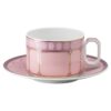 Filiżanka Signum z spodkiem, porcelana, różowa