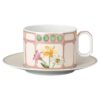 Filiżanka z spodkiem Idyllia Combi, porcelana, motyw kryształowy, bukiet, wielokolorowa Filiżanka z spodkiem Idyllia Combi, porcelana, motyw kryształowy, bukiet, wielokolorowa