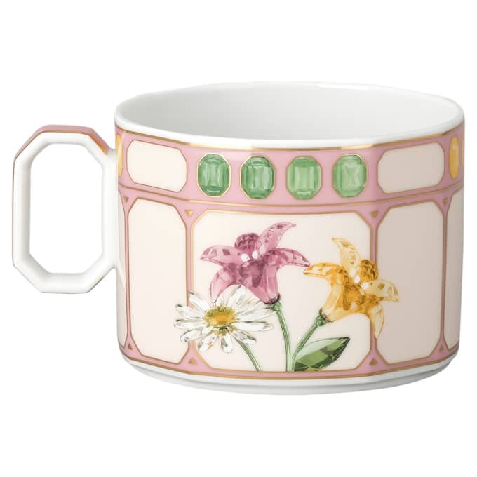 Filiżanka z spodkiem Idyllia Combi, porcelana, motyw kryształowy, bukiet, wielokolorowa Filiżanka z spodkiem Idyllia Combi, porcelana, motyw kryształowy, bukiet, wielokolorowa