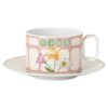 Filiżanka z spodkiem Idyllia, porcelana, motyw kryształowy, bukiet, wielokolorowa Filiżanka z spodkiem Idyllia, porcelana, motyw kryształowy, bukiet, wielokolorowa