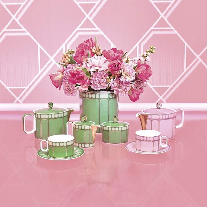 Wazon Signum z porcelany, szeroki, zielony Wazon Signum z porcelany, szeroki, zielony