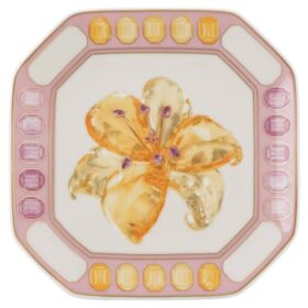 Idyllia Vide Poche – porcelana z kryształowym nadrukiem, motyw kwiatowy, różowa