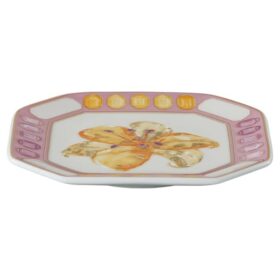 Idyllia Vide Poche – porcelana z kryształowym nadrukiem, motyw kwiatowy, różowa