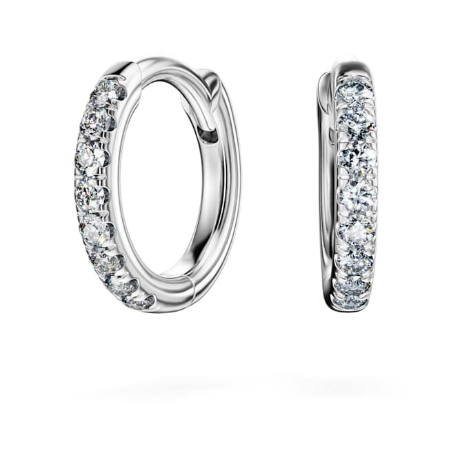 Kolczyki koła „Eternity” z diamentami wyhodowanymi w laboratorium o łącznej masie 0,1 karata, okrągłe, małe, z 14-karatowego białego złota Kolczyki koła „Eternity” z diamentami wyhodowanymi w laboratorium o łącznej masie 0,1 karata, okrągłe, małe, z 14-karatowego białego złota