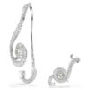 Kolczyki na klipsie Ariana Grande X Swarovski – asymetryczny wzór, kryształowa perła, szlif bagietkowy, białe, pokryte rodem Kolczyki na klipsie Ariana Grande X Swarovski – asymetryczny wzór, kryształowa perła, szlif bagietkowy, białe, pokryte rodem