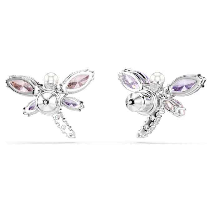 Kolczyki na sztyfcie Ariana Grande X Swarovski o zróżnicowanych szlifach, w kształcie ważki, wielobarwne, pokryte rodem Kolczyki na sztyfcie Ariana Grande X Swarovski o zróżnicowanych szlifach, w kształcie ważki, wielobarwne, pokryte rodem