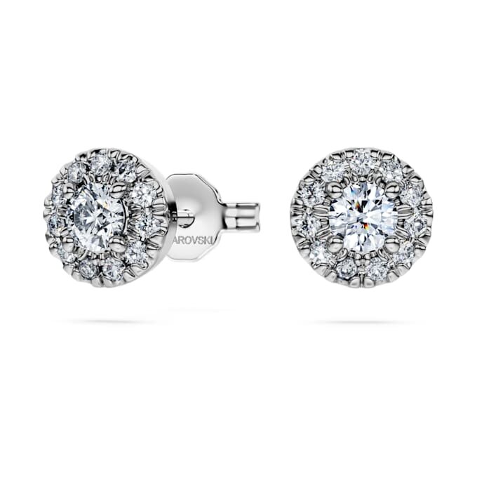 Kolczyki na sztyfcie „Eternity Halo” z diamentami wyhodowanymi w laboratorium o łącznej masie 0,45 karata, okrągłe, ze srebra próby 925 Kolczyki na sztyfcie „Eternity Halo” z diamentami wyhodowanymi w laboratorium o łącznej masie 0,45 karata, okrągłe, ze srebra próby 925