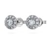 Kolczyki na sztyfcie „Eternity Halo” z diamentami wyhodowanymi w laboratorium o łącznej masie 0,45 karata, okrągłe, ze srebra próby 925 Kolczyki na sztyfcie „Eternity Halo” z diamentami wyhodowanymi w laboratorium o łącznej masie 0,45 karata, okrągłe, ze srebra próby 925