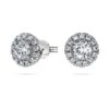 Kolczyki na sztyfcie Eternity Halo z diamentami wyhodowanymi w laboratorium o łącznej masie 0,75 karata, okrągłe, z 14-karatowego białego złota Kolczyki na sztyfcie Eternity Halo z diamentami wyhodowanymi w laboratorium o łącznej masie 0,75 karata, okrągłe, z 14-karatowego białego złota
