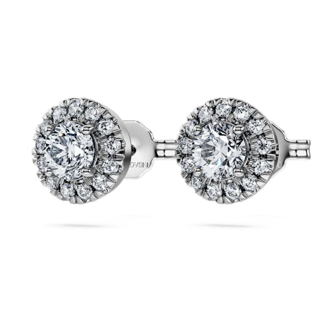 Kolczyki na sztyfcie Eternity Halo z diamentami wyhodowanymi w laboratorium o łącznej masie 0,75 karata, okrągłe, z 14-karatowego białego złota Kolczyki na sztyfcie Eternity Halo z diamentami wyhodowanymi w laboratorium o łącznej masie 0,75 karata, okrągłe, z 14-karatowego białego złota