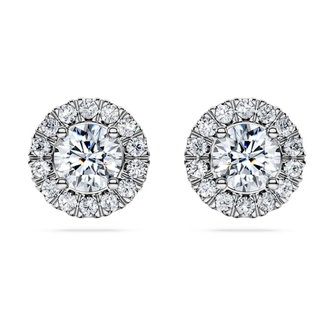 Kolczyki na sztyfcie „Eternity Halo” z diamentami wyhodowanymi w laboratorium, o łącznej masie 2 Ct, okrągłe, z 14-karatowego białego złota Kolczyki na sztyfcie „Eternity Halo” z diamentami wyhodowanymi w laboratorium, o łącznej masie 2 Ct, okrągłe, z 14-karatowego białego złota