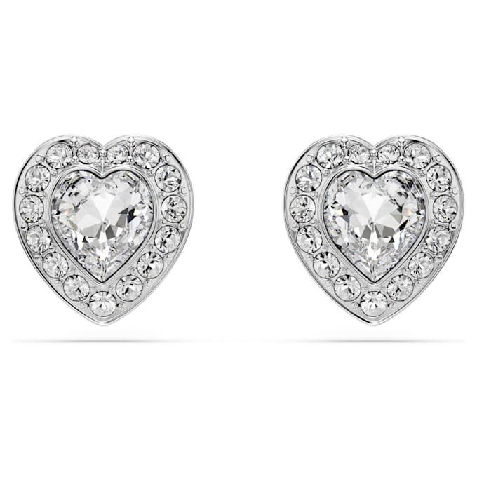 Kolczyki sztyftowe Ariana Grande X Swarovski – różne szlify, serce, białe, pokryte rodem Kolczyki sztyftowe Ariana Grande X Swarovski – różne szlify, serce, białe, pokryte rodem